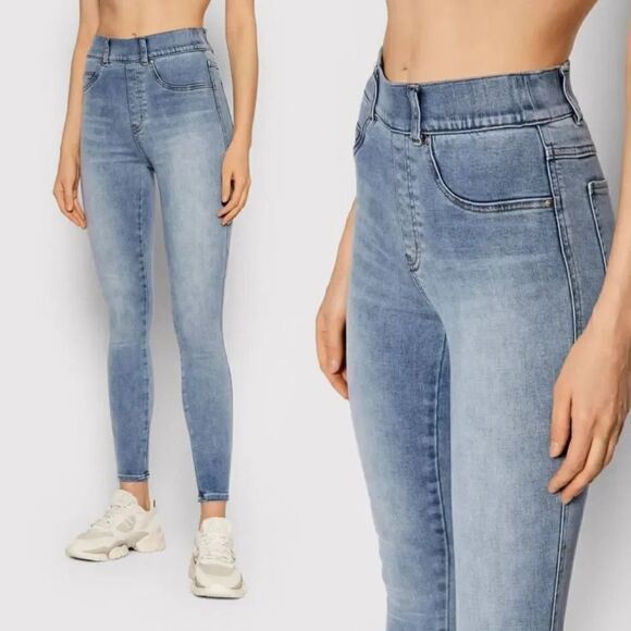 SPANX® Ankle Skinny Jeans, Light Vintage Wash M - Picture 2 of 10